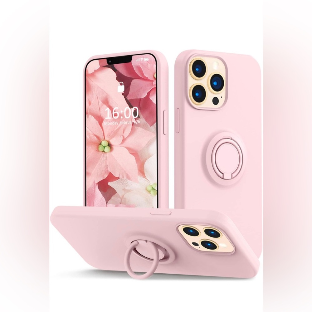 Pink iPhone 13 Pro Max Case 6.7 inch, Silicone Ultra Slim Shockproof Protective